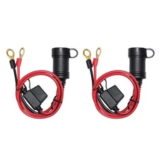 [2 PACK] 3FT 12V Female Socket Battery Eyelet Ring Terminal 12volt Extension ...