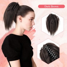 Extra Thick Claw Clip In Ponytail Hair Extension Bendable Bun Updo As Human Real