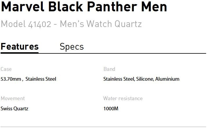 Invicta Reserve Marvel Black Panther Men's Watch - 53.7mm Black Purple 41402 thumbnail 4