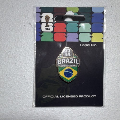 #ad OFFICIAL FIFA World Cup 26 Brazil Lapel Pin Green Yellow Blue Black $35.00