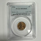 1924 Lincoln Wheat Cent PCGS MS64 RB Red Brown Uncirculated