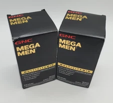 2 GNC Mega Men Multivitamin Timed Release 180 Caplets ea Immune Energy Exp 07/26