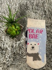 Polar Bae Micro Velour Women's Low Cut Cozy Socks 2 Pair Size 4-10 Polar Bear