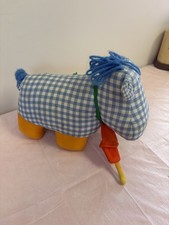 Vintage House Of Haffen Blue Checkered Cow 12” X 9”