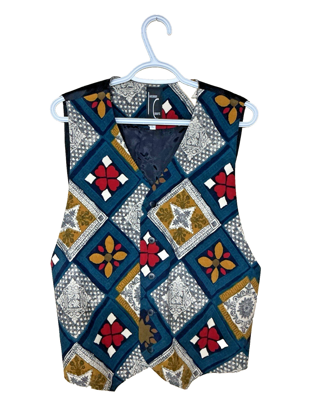 IMAGE CONCEPTS Multicolor Patchwork Pattern Vest … - image 1