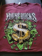 PRO WRESTLING CRATE "YOUNG BUCKS"  T-SHIRT!! SIZE LARGE!! CRATE EXCLUSIVE!!