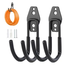 Hose Hanger Wall Mount 2 Pack,Heavy Duty Hose Holder with Screws Metal Hose H...