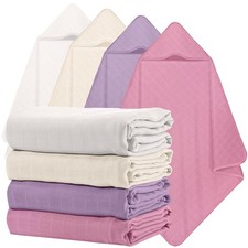 Preboun 4 Pcs Muslin Hooded Baby Towels,32"x 32" Cotton Newborn Bath Towel Mu...