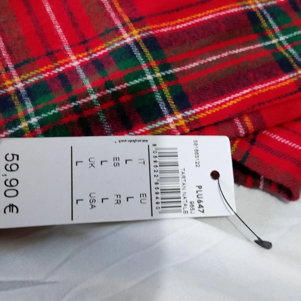 Pigiama Tartan Rosso Uomo – Taglia L – Nuovo con Etichette – Caldo Cotone –... - Immagine 3 di 3