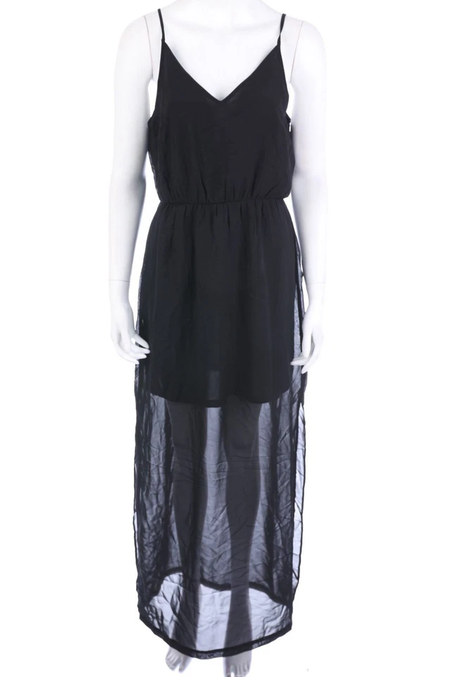 H&M Abendkleid Maxikleid Ballkleid Chiffon L schwarz
