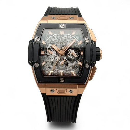 Hublot Spirit of Big Bang 42mm 18k Rose Gold Steel Skeleton Dial 642.OM.0180.RX