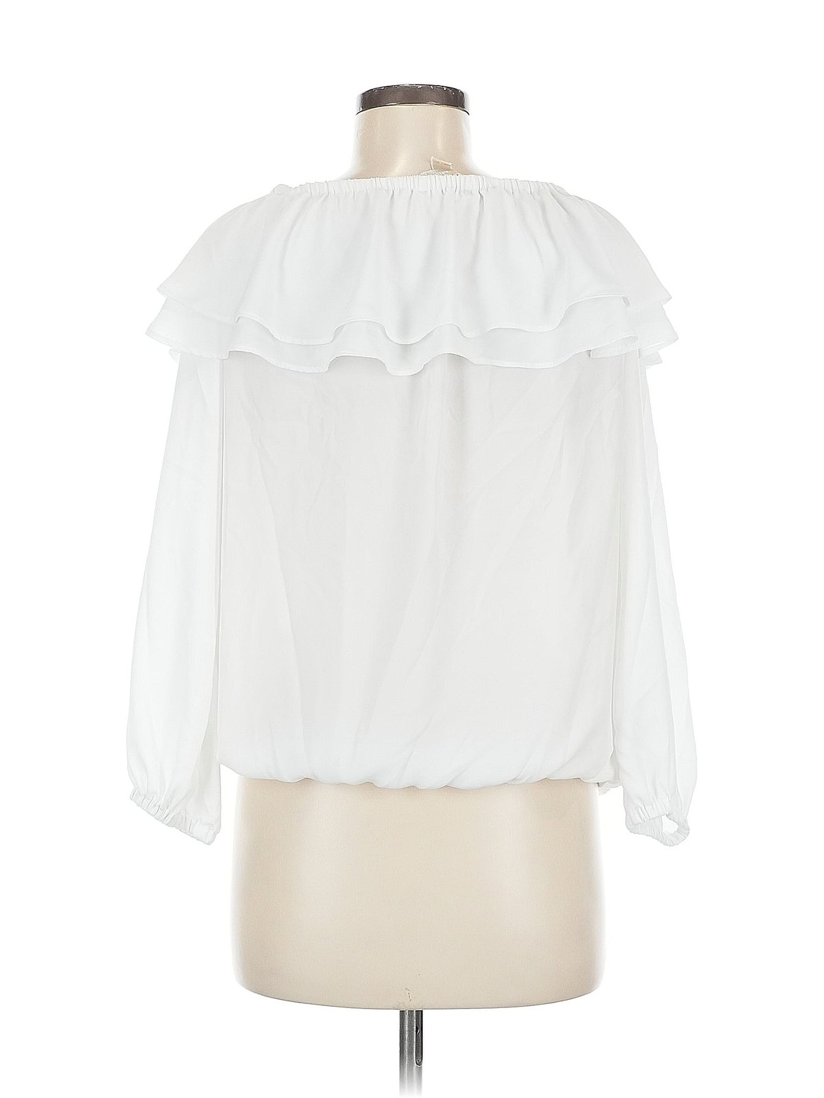 MICHAEL Michael Kors Women White 3/4 Sleeve Blouse M thumbnail 2