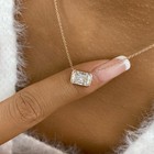 1.5ct Radiant Pendant Necklace Rose Gold 14K Labcreated Diamond F/VS — photo 6