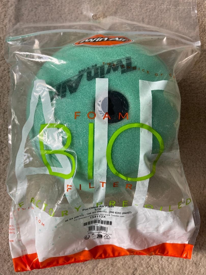 KTM  SX 85 2005-2012 TWIN AIR BIO PRE-OILED AIR FILTER 1 PIN