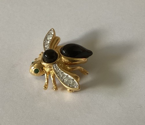 Vintage Joan Rivers Strass goldfarbene Biene Pin mit austauschbarem Körper - ein Körper - Bild 4 von 5