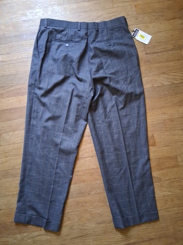 Roundtree Yorke Travelsmart Pants Grey Pinstriped Size 38X32 - Picture 3 of 9