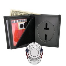 Perfect Fit S503 Badge Wallet Smith Warren Police Fire Leather Black Bifold