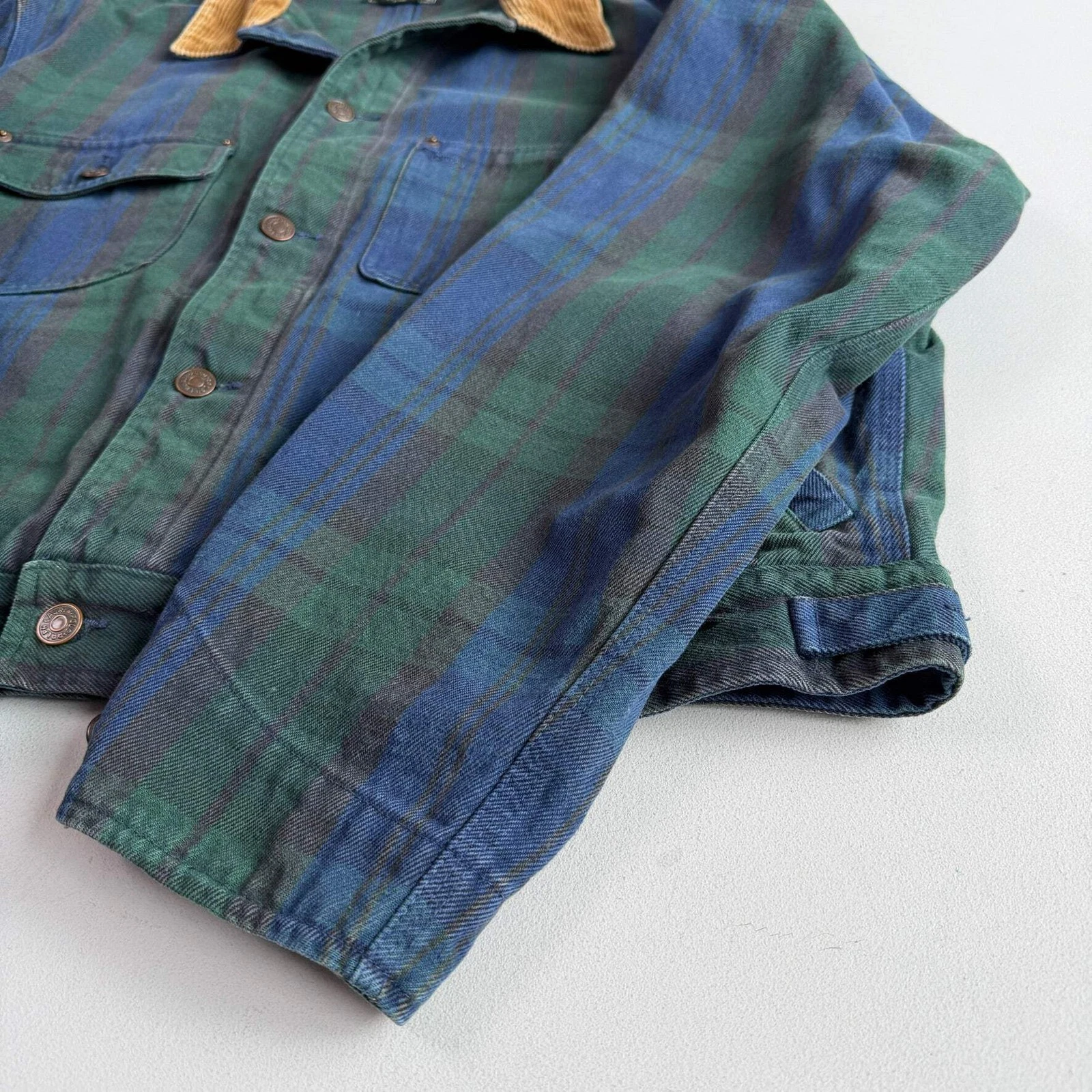 VNTG Ralph Lauren Polo Country (XL) Black Watch Denim Western Trucker Jacket - product detail image 5