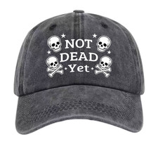 "Not Dead Yet" Skulls Dad Hat - Unisex Edgy Humor Vintage Cap