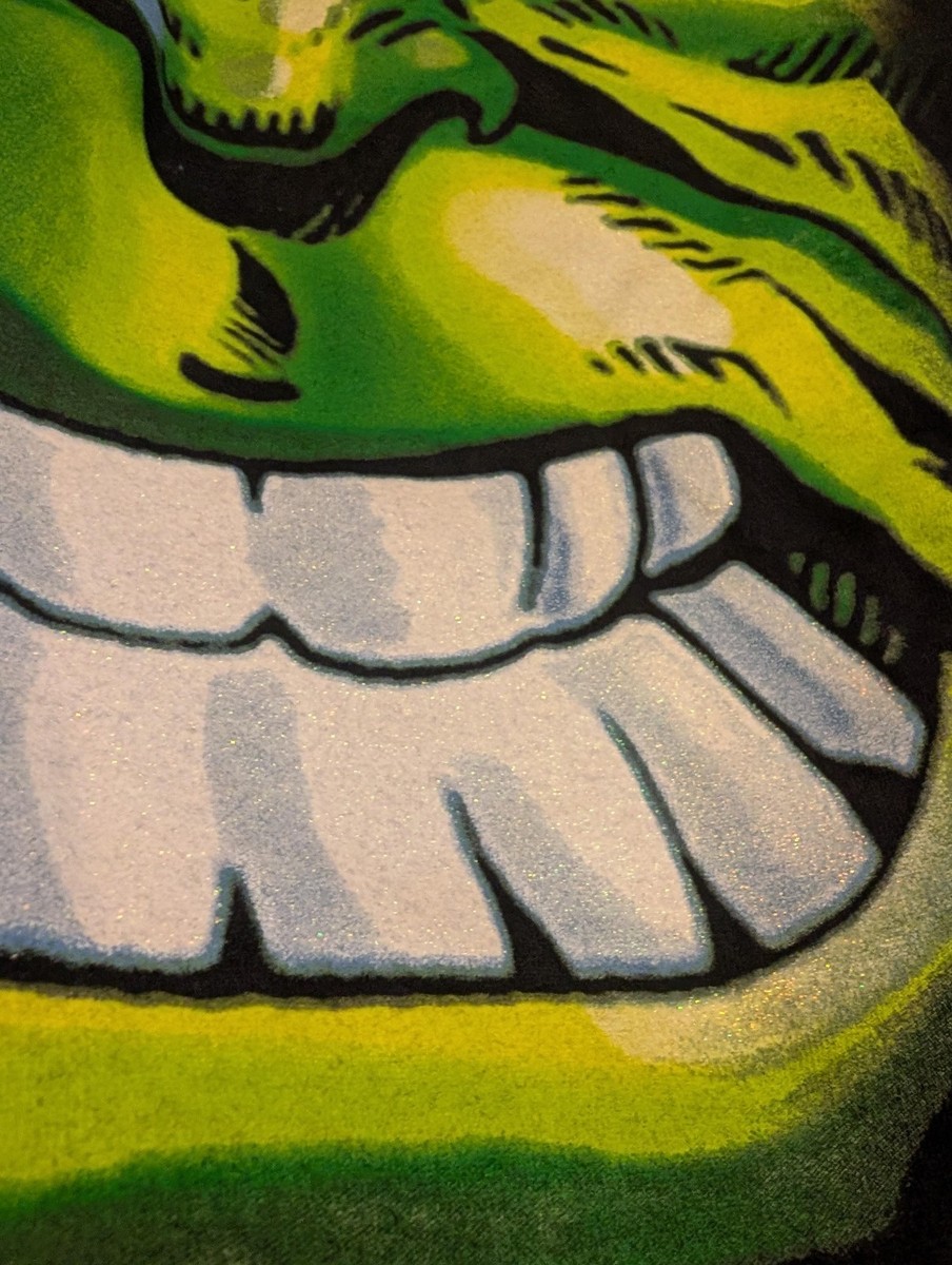 Vintage Marvel Incredible Hulk Shirt Mens XL Black Glitter Face Graphic 2002 Tee View 3