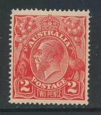 AUSTRALIA, 1918 2d bright rose-scarlet,wmk large crown fine MM,SG63,cat GBP19