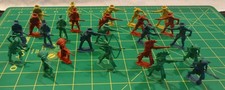 Lot of 98 Vintage multi-color Plastic Cowboys  Indians Figures