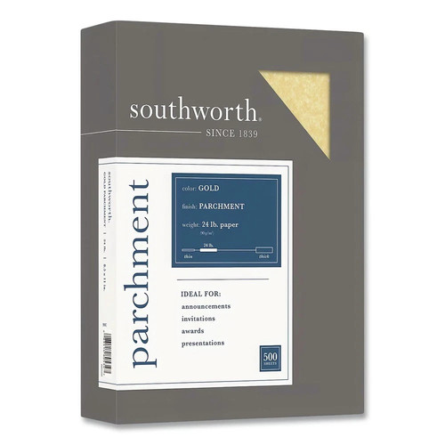 Southworth P994CK336 8.5" x 11" Parchment Specialty Paper - Gold (100/Pack) New - Picture 2 of 7