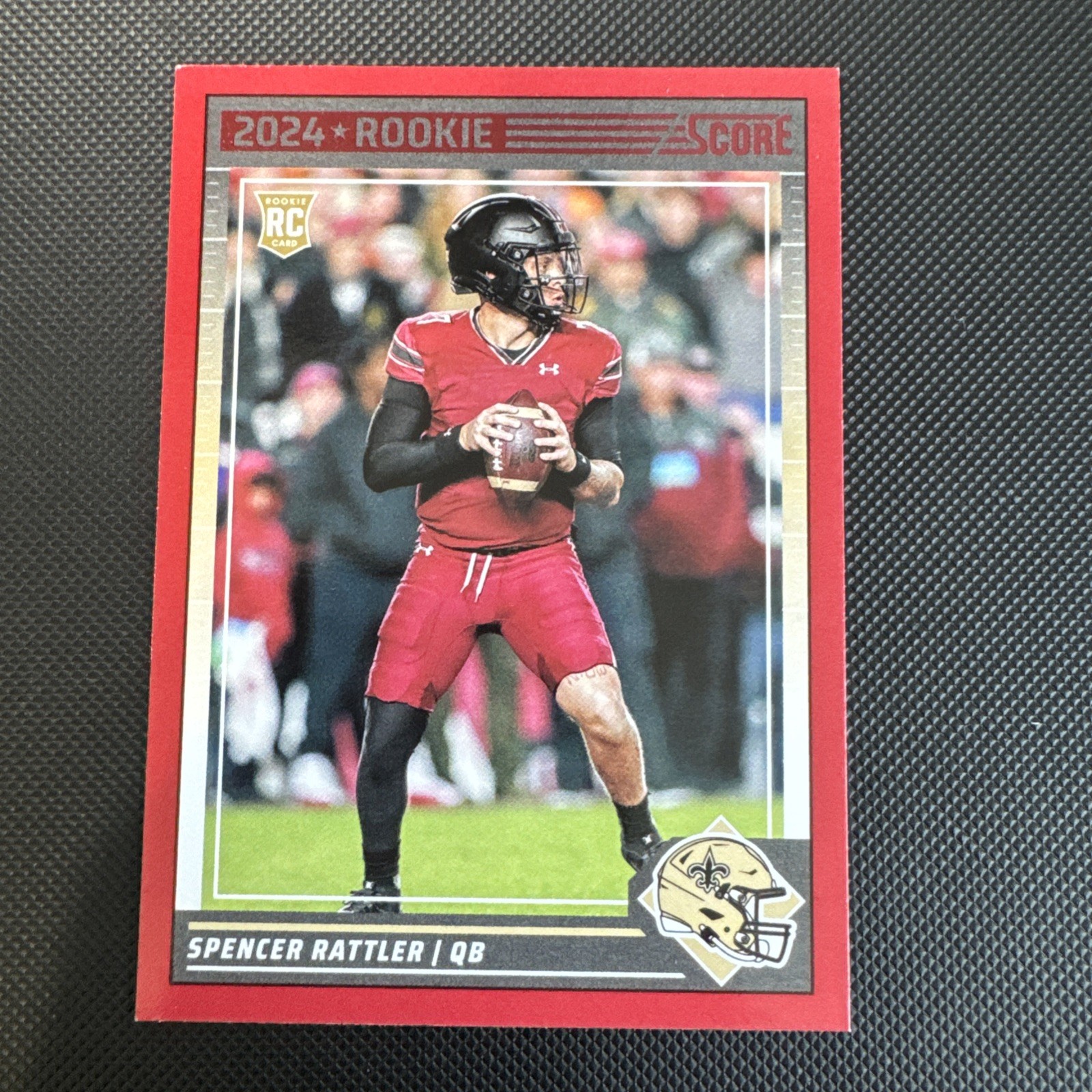 2024 PANINI Score - Rookies #345 Spencer Rattler RC ROOKIE Red Parallel Card !!!