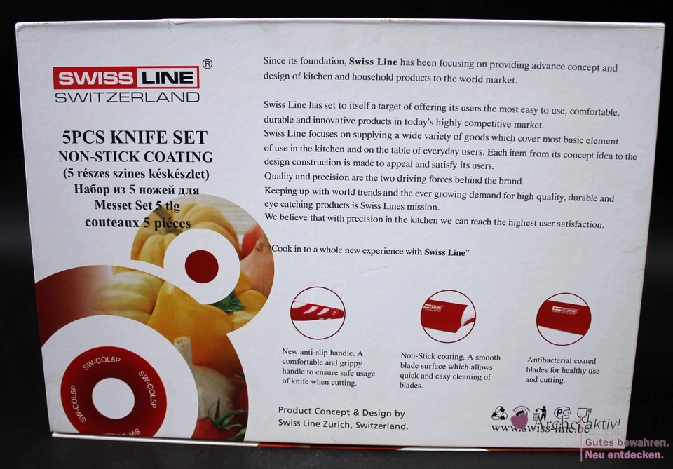 Swiss Line Messer-Set mit Antihaftbeschichtung - 6-Teilig, neuwertig - Bild 3 von 3