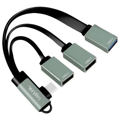 LogiLink UA0361 USB-C Hub Silver 3 Ports USB 3.2 Gen 2 Multi-Port Splitter