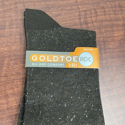 Gold Toe Men's Navy Crew Dress Socks 3 Pair Large Size 10-13 Southampton Jersey - Picture 5 of 8