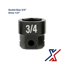 3/4"mm. x 1/2" Drive Nano Socket / Stuby Socket by X1 Tools