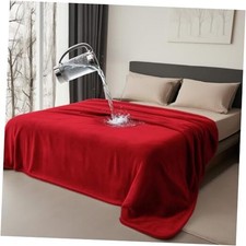 Waterproof Throw Blanket for Bed - Stain Proof, Water 40 x 60 inch Red / Black