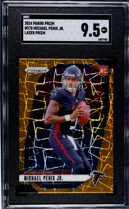 2024 Panini Prizm #378 Michael Penix Jr. Lazer Prizm SGC 9.5