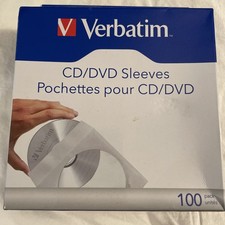 Verbatim CD/DVD Paper Sleeves with Clear Window 100-Pack Box NEW 