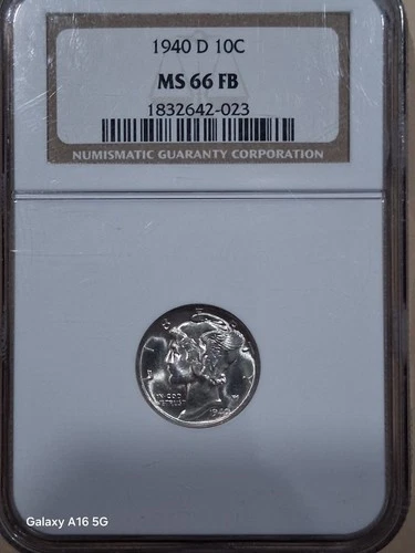 1940-D Mercury Dime NGC MS66 FB Old School  Holder.