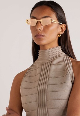BALMAIN FIXE BPS-123-D GLD-BNE Gold Bone Mirror Rimless  display picture 1