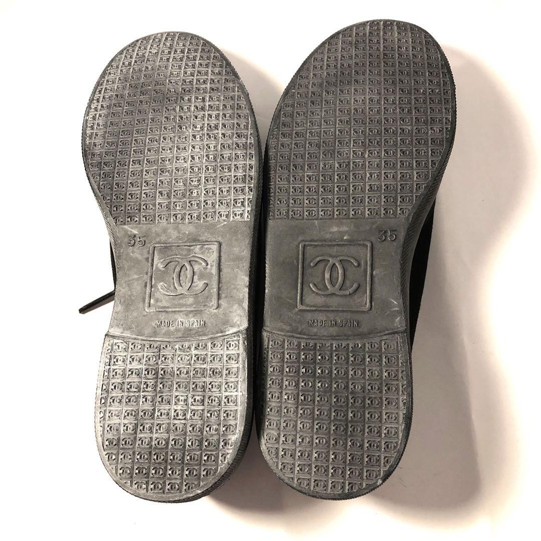 Chanel Sneakers Shoes Black X Gray Suede With Logo Size 35 US About5 For Women thumbnail 24
