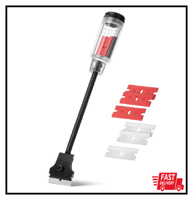 Long Handle 11 Razor Blade Scraper 3 Metal 3 Polastic Blades Tool Window Glass