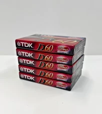 Lot of 5 Factory Sealed Blank TDK D60 IECI/Type I High Output Cassette Tapes