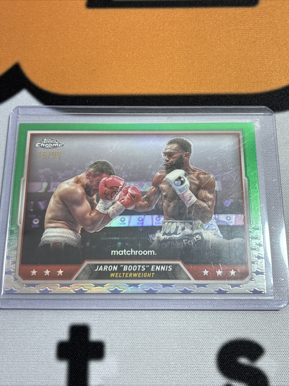 Jaron “Boots” Ennis 2024 Topps Chrome Boxing #42 Green Refractor #’d /99