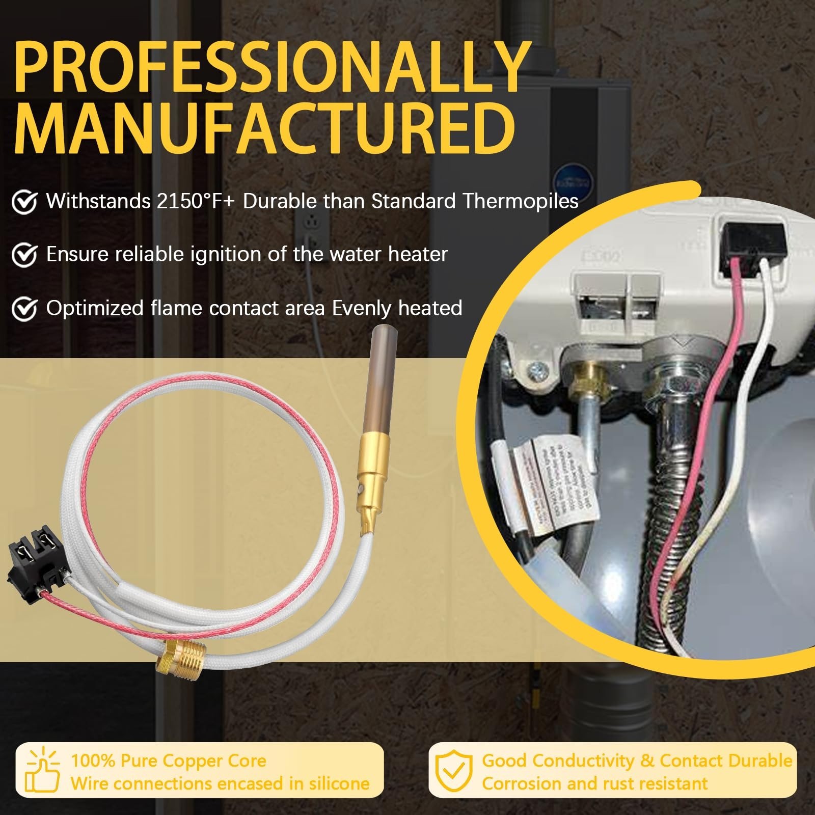 Rheem Ruud Thermopile Sensor SP20824 SP21058 27.5" 750mV Water Heater Repair