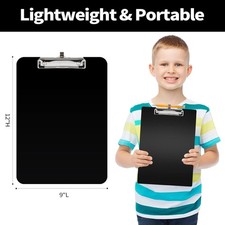 Plastic Clipboard with Pen Holder, 10 Thicker Clip Boards 8.5x11 with Low Pro