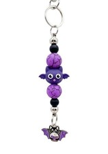Creepy Cute Bat  Cat Keychain Backpack Bag Charm - Kawaii Punk Goth Alt Witch