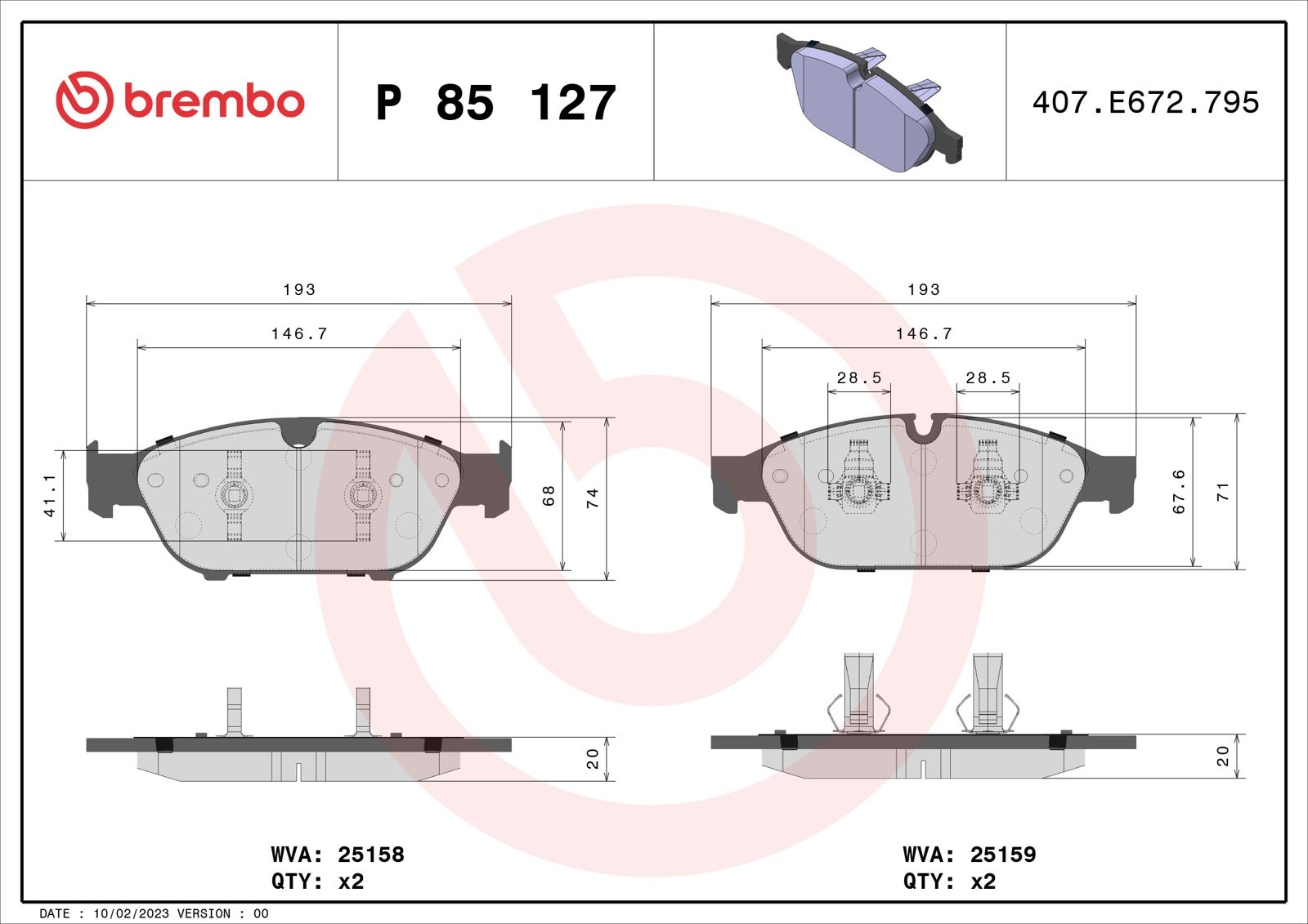 Brembo Bremsbelagsatz P 85 127, Vorne - Bild 4