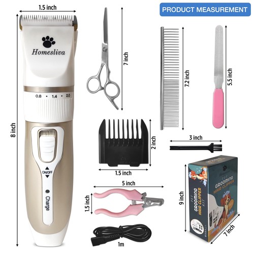 Dog Grooming Shaver Kit Clippers Low Noise Rechargeable Cordless Electric Qui... - Picture 2 of 8