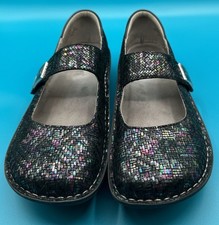 Alegria Stellar Paloma Easy Close Mary Jane  s Black Mosaic Pattern Size 8.5 GUC