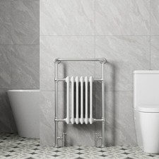Traditional Victorian Bathroom Heated Towel Rail Radiator White 952x568mm NDT
