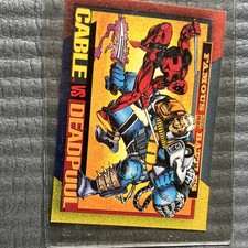 Marvel Famous Battles Cable vs Deadpool Trading Card SkyBox 1993