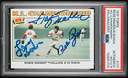 1977 Topps Pete Rose Maddux Bowa Signed Baseball Card Certified PSA/DNA Auto 9